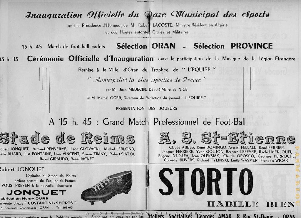 ORAN 5 MAI 1957 PLAQUETTE D INAUGURATION DU STADE MUNICIPAL  (11).jpg